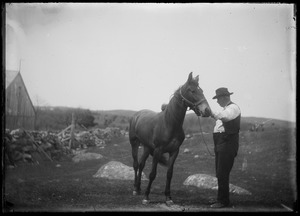 Barn, horse & man