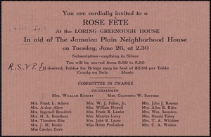 You are cordially invited to a rose fête at the Loring-Greenough House