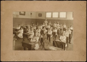 Classroom at the schoolhouse in 1916. The teacher is Lillian Murdock