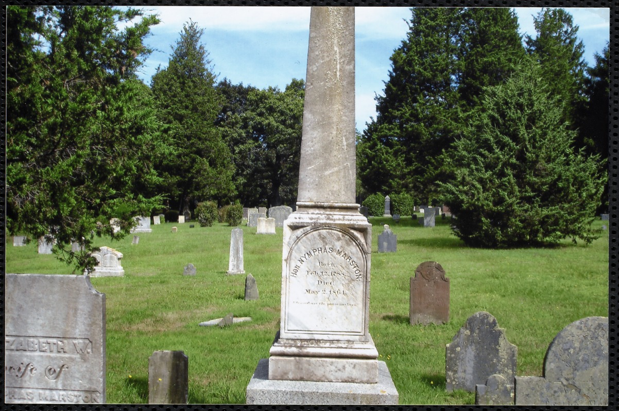Obelisk at the Burial Ground honoring Judge Nymphas Marston (1778-1864)