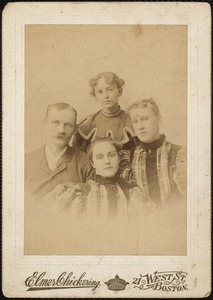 Fremont Crocker with his two nieces, Estelle and Minnie Mecarta, and his sister Josephine Maine Crocker