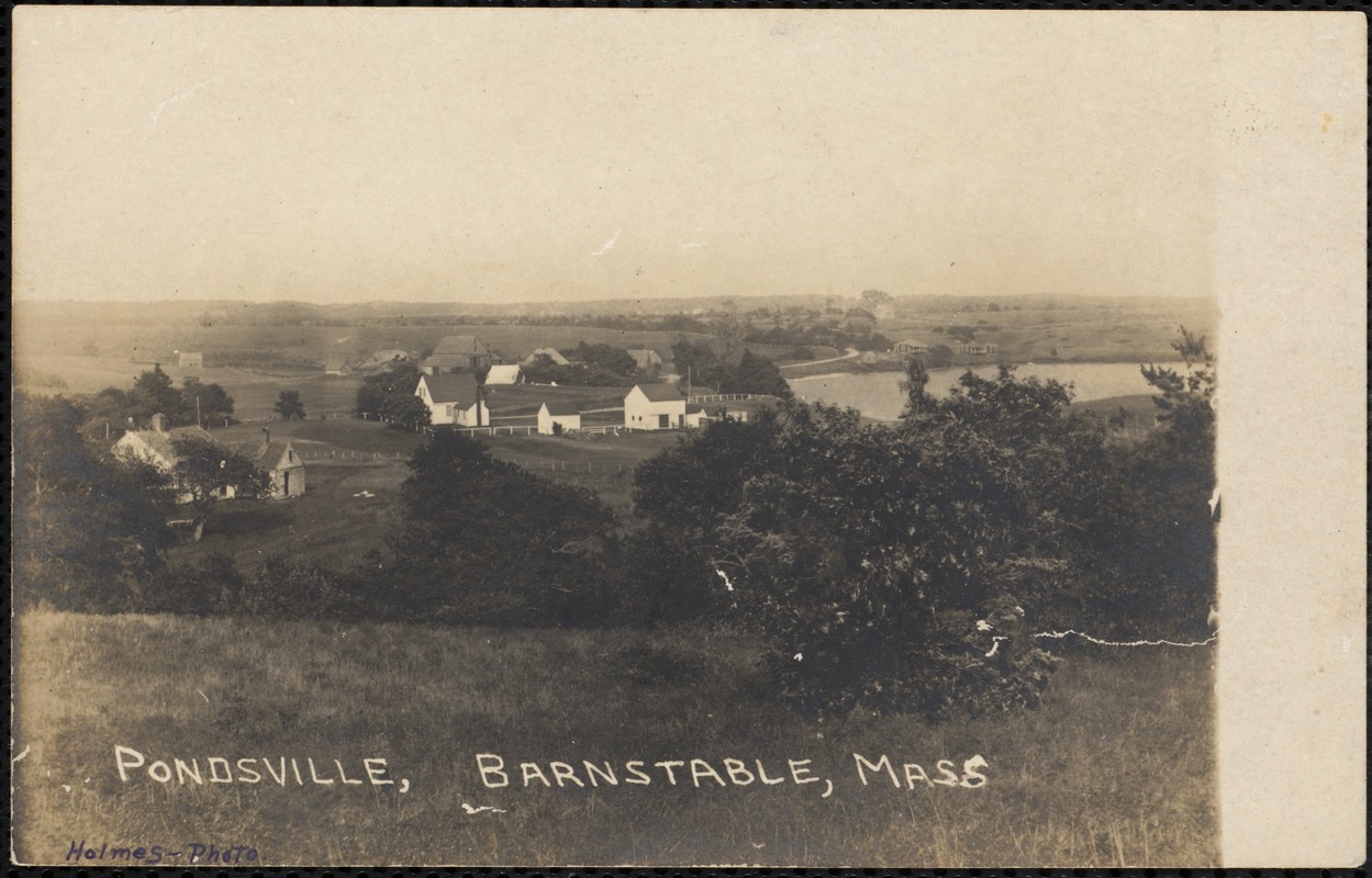 Pondsville from the southwest, with Mystic Lake on the right with The Plains stretching to the horizon