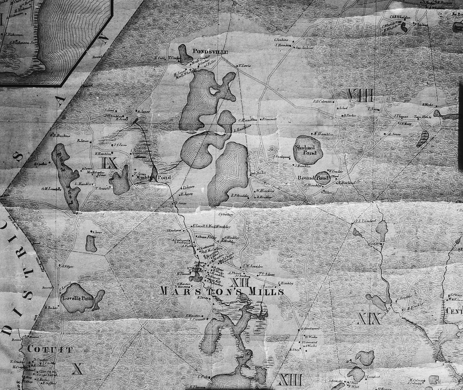 Marstons Mills village map 1856