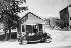 The post office on the Gifford Farm. From 1926 to 1941, Nora Pierce Gifford was the village postmistress, with a small building in front of the farmhouse for her office