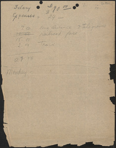 Autograph note, [1923?]