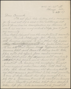 Thomas R. Salusbury autograph letter signed to Sacco-Vanzetti Defense Committee, Chicago, Ill., August 23, 1927