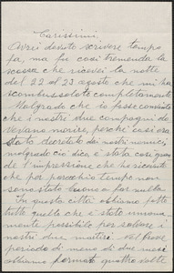 Alfonso Coniglio autograph letter signed, in Italian, to Sacco-Vanzetti Defense Committee, Ybor City, Fla., [September 1927?]