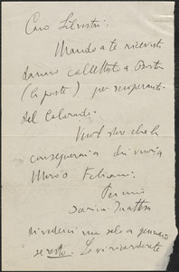 Armando [Borghi] autograph letter, in Italian, signed to [Sacco-Vanzetti Defense Committee, November 1927]