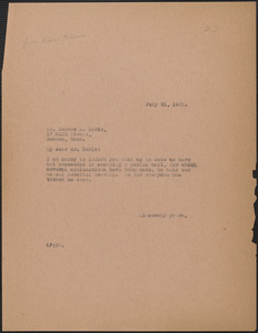 Aldino Felicani typed letter (copy) to Reuben L. Lurie, Boston, Mass., July 21, 1931