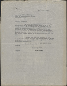 John S. Codman typed letter signed to George H. Tinkham, [Boston, Mass.?], January 25, 1927