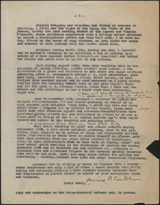 Darius Conklin typed letter signed (incomplete), [1920-1927]