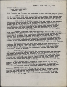 [Darius B. Conklin] typed letter to Peter Anderson [General Defense Committee, Detroit, Mich.], December 13, 1927
