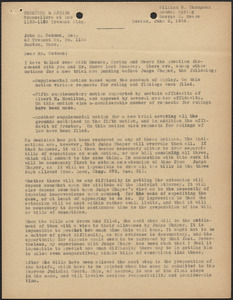 William G. Thompson typed letter (copy) to John S. Codman, Boston, Mass., June 5, 1924