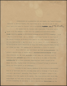[Sacco-Vanzetti Defense Committee] typed document, [Boston, Mass., August 1927]