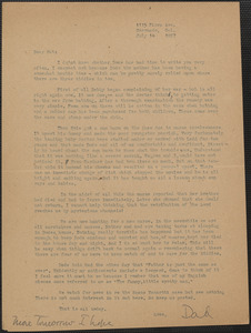[William S. Jackson, Jr.] typed letter to Pat [Gardner Jackson], Coronado, Calif., July 14, 1927