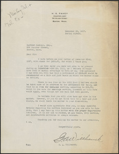 G. A. Willhauck typed letter signed to Gardner Jackson, Boston, Mass., December 28, 1927