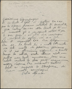 Alfonso [Silvestri] autograph letter signed, in Italian, to [Sacco-Vanzetti Defense Committee?, 1920-1927]