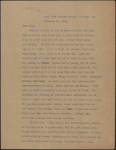 Art [Shields] typed letter signed (copy) to Gene - [Eugene Lyons], Chicago, Ill., November 18, 1921