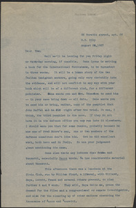 Art [Shields] typed letter (copy) to [Tom O'Connor], New York, N. Y., August 25, 1927