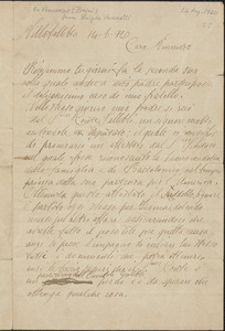 Luigina Vanzetti [Luigia] typed letter signed, in Italian, to Vincenzo [Brini], Villafalletto, Italy, August 14, 1920