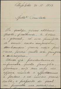 Luisa Vanzetti [Luigia] autograph letter signed, in Italian, to [Sacco-Vanzetti Defense Committee], Villafalletto, Italy, November 30, 1927
