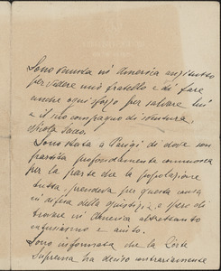 Luigia Vanzetti? autograph letter, in Italian, approximately 1927