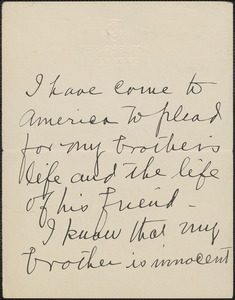 Autograph note signed, approximately August 1927