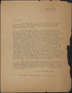 Typed letter (copy) to Sam, Boston, Mass., July 12, 1927