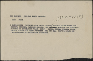 Telegram? (copy), in Italian, to Cardinal Gasparri, [1927?]