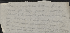 Autograph note, in Italian, [Boston, Mass.?, 1920-1927]