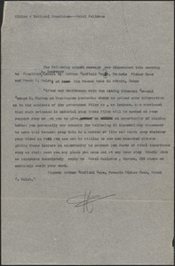 [Citizens National Committee for Sacco and Vanzetti] press release (copy), [Boston, Mass., August 1927]