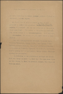 [Thomas O'Connor] typed document, [Boston, Mass., August 1927]: Plan for presenting statement to Fuller