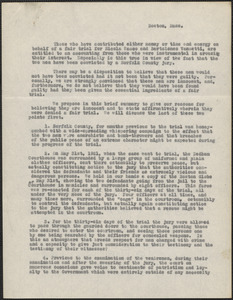 Typed document (circular), Boston, Mass., July 20, 1921