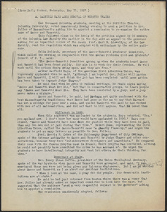 Student Sacco-Vanzetti Committee typed document, [New York, N. Y., May 11, 1927]: A. Garfield Hays Asks Removal of Webster Thayer