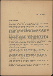 [Aldino Felicani] typed letter (copy) to Gardner [Jackson, Boston, Mass.], July 7, 1933