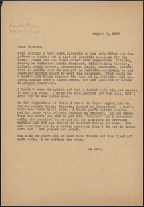 [Aldino Felicani] typed letter (copy) to Gardner Jackson, [Boston, Mass.], August 3, 1933