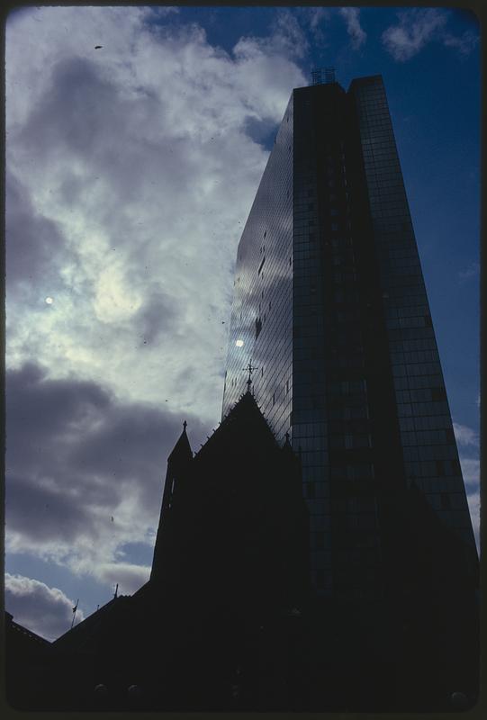 Copley Sq. 9 a.m. New John Hancock - wind damage