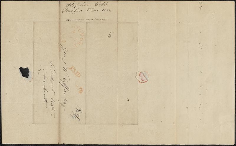 Stephen Cobb to George Coffin, 1 December 1842