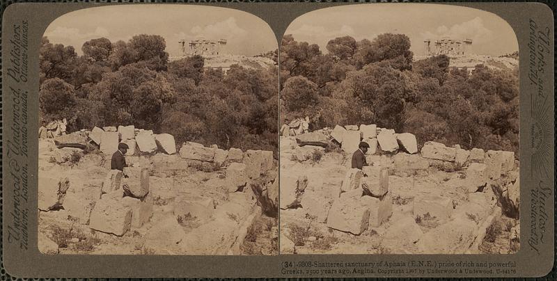 Shattered sanctuary of Aphaia (E.N.E.) pride of rich and powerful Greeks, 2500 years ago, Aegina