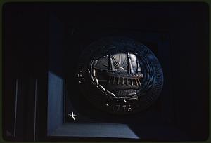 Door medallion with seal of New Hampshire, former Federal Reserve Bank, Boston