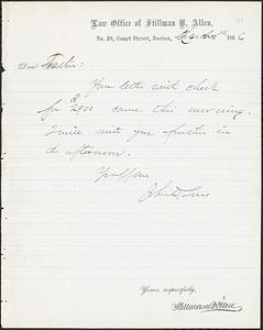 Letter from John D. Long to Zadoc Long, March, 1866