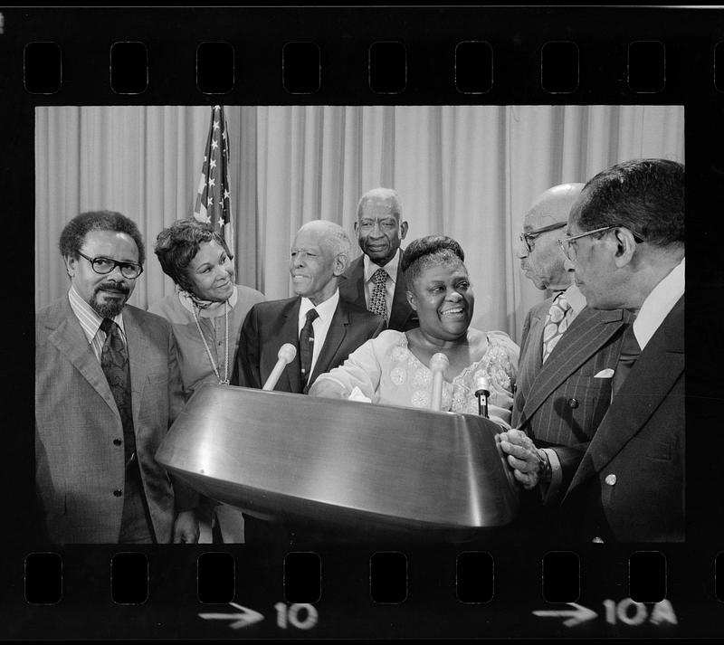 Elma Lewis at City Hall ceremony honoring black artists, Boston