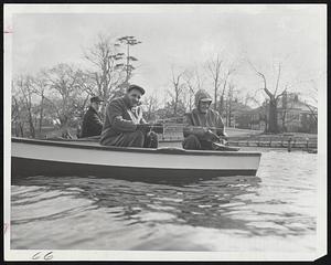 At Jamaica Pond-The trout fishing season opened at midnight, and at dawn these hardy anglers were waiting for a bite on Jamaica Pond. Some 200,000 Massachusetts residents have taken out licenses for this year.