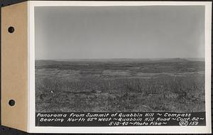 Contract No. 82, Constructing Quabbin Hill Road, Ware, panorama from summit of Quabbin Hill, compass bearing north 65 degrees west, Ware, Mass., May 10, 1940