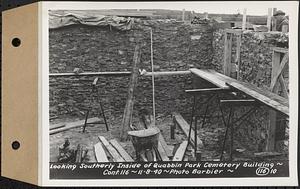 Contract No. 116, Quabbin Park Cemetery Building, Ware, looking southerly inside of Quabbin Park Cemetery building, Ware, Mass., Nov. 8, 1940