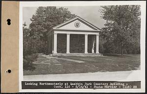 Contract No. 116, Quabbin Park Cemetery Building, Ware, looking northwesterly at Quabbin Park Cemetery building, Ware, Mass., May 14, 1941