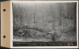 Contract No. 51, East Branch Baffle, Site of Quabbin Reservoir, Greenwich, Hardwick, ledge outcrop along highway above Greenwich Village, Hardwick, Mass., May 7, 1937