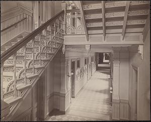 Long corridor from west entrance - Boston Latin School (interior) Warren Avenue