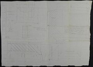 Full-scale drawing of detail of louvre vents in basement; full-scale drawing of and three-quarter inch detail of interior basement doors