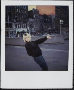 Susan Richards posing on the street